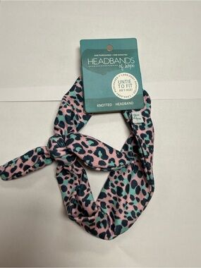 Pink & Teal Headbands of Hope Leopard Knotted Headband